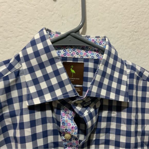 TaylorByrd Collection Men's Shirt XL Button Front Blue Print Long Sleeves - Picture 3 of 9